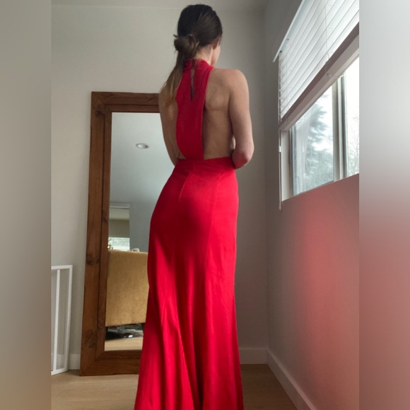 NWT Meave By Anthropologie Halter MIDI Red Dress 2X - Picture 6 of 14
